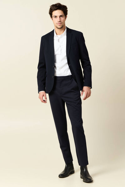 Pantalon chino slim bleu marine homme