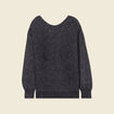 Pull manches longues ajour&eacute; noir femme