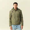 Blouson capuche doublure vert kaki homme