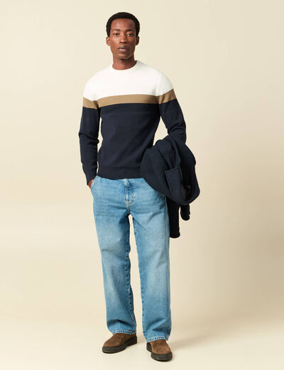 Pull manches longues ecru homme