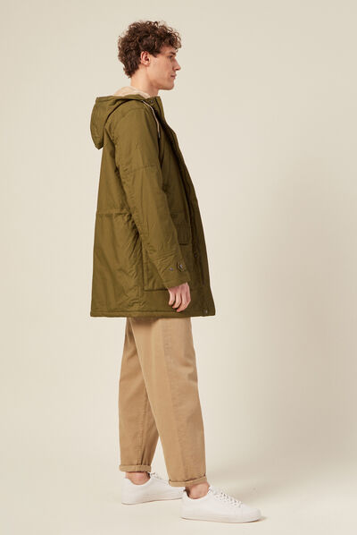 Parka droite à capuche camel homme