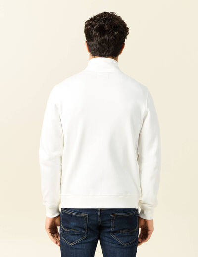 Gilet manches longues zippé ecru homme
