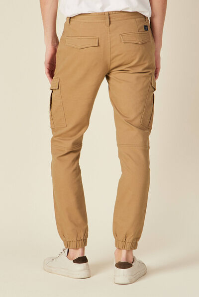 Pantalon cargo taille à cordon vert kaki homme