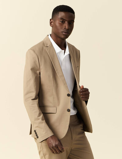 Veste blazer stretch taupe homme
