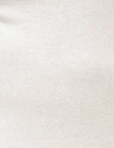 T-shirt ajust&eacute; manches courtes ecru femme