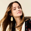 Boucles d'oreilles pendantes couleur or femme