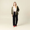 Parka r&eacute;versible vert kaki femme