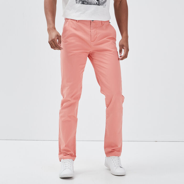 Pantalon slim Instinct chino rose saumon homme