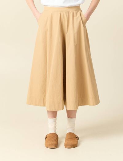 Jupe en coton beige femme