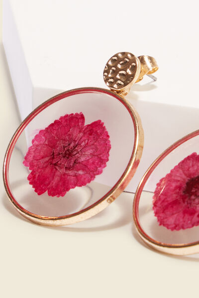 Boucles d'oreilles pendantes prune femme