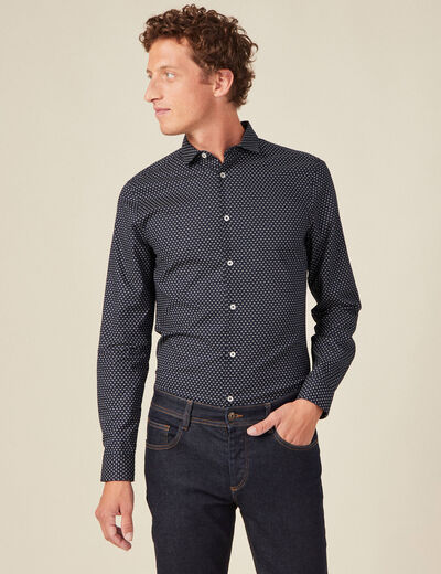 Chemise éco-responsable bleu marine homme