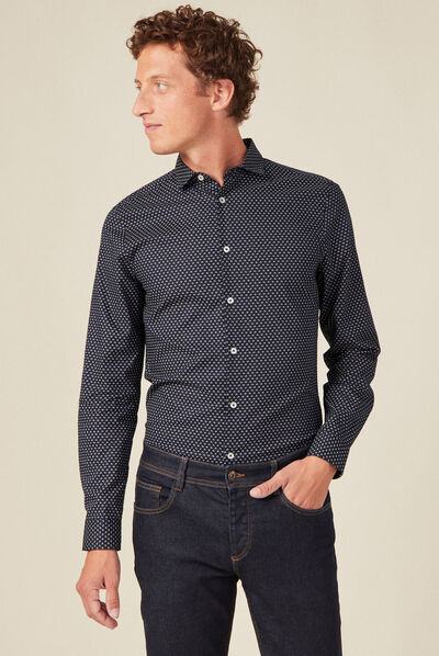 Chemise éco-responsable bleu marine homme