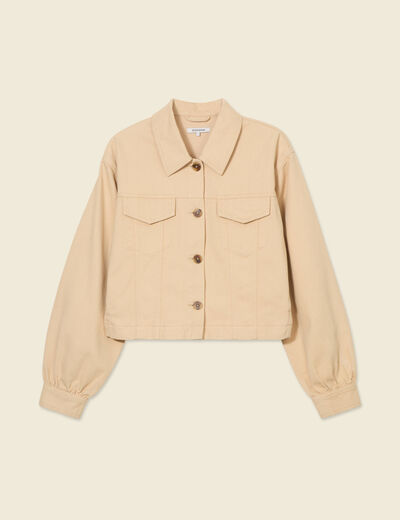 Blouson boutonné beige femme