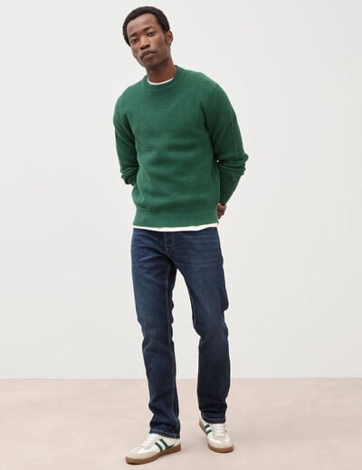 Jeans straight longueur 34 denim brut homme