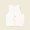 Gilet sans manches noué ecru femme