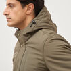 Parka longue droite &agrave; capuche taupe homme
