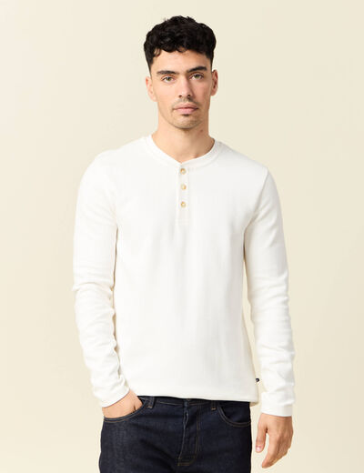 T-shirt manches longues ecru homme