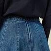Mini-jupe en coton aspect jeans denim stone femme