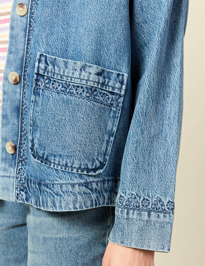 Surchemise en jeans manches longues denim dirty femme