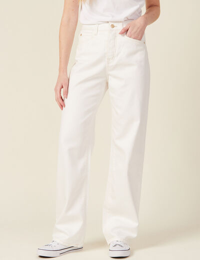 Jeans éco-responsable denim blanc femme
