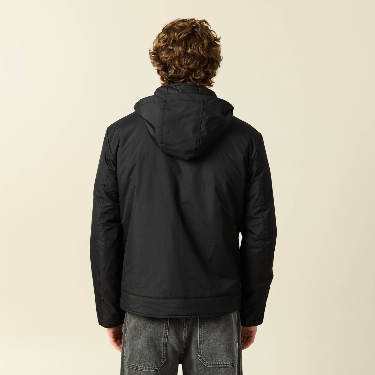 Blouson capuche doublure noir homme