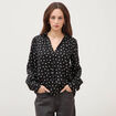 Blouse ample manches longues noir femme