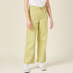 Jeans large taille haute vert anis femme