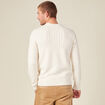 Pull manches longues torsades ecru homme
