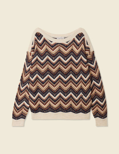 Pull manches longues bleu marine femme