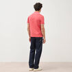 Polo cintr&eacute; en coton manches courtes rouge corail homme