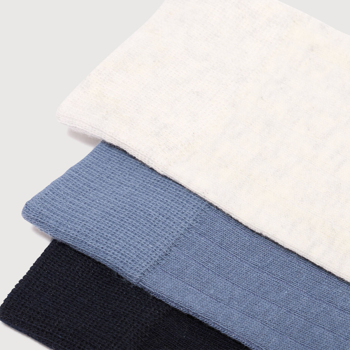 Lot de 3 paires chaussettes hautes bleu gris homme