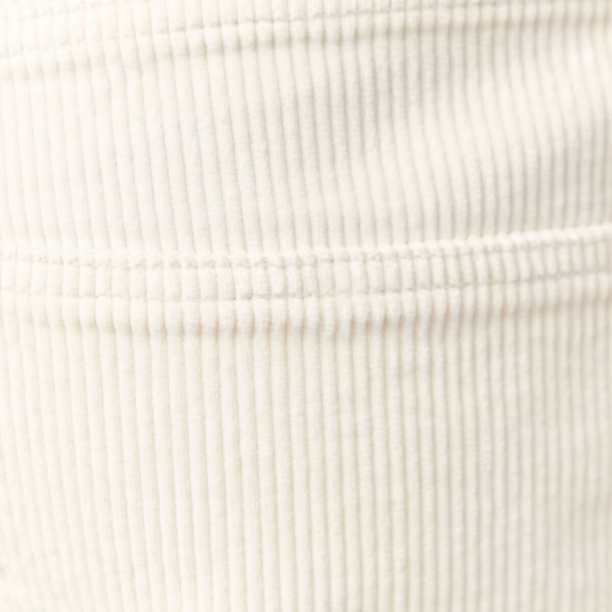 Pantalon droit en velours longueur 32 ecru homme
