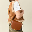 Sac besace arrondi marron femme
