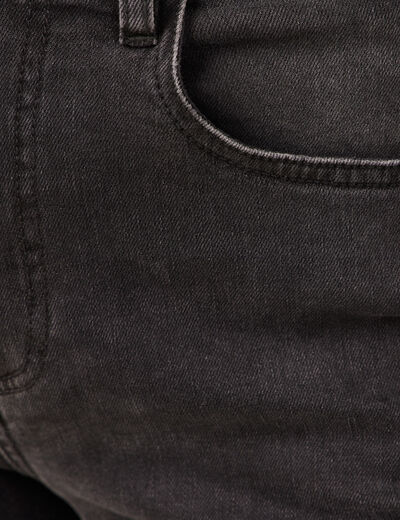 Jeans flare fendu denim gris femme