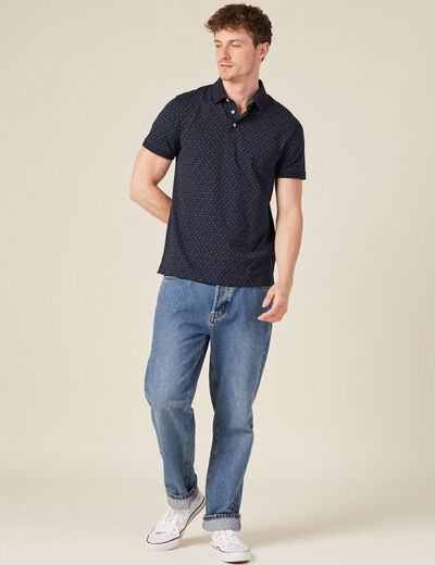 Polo éco-responsable bleu marine homme