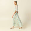 Jupon taille haute doubl&eacute; fluide vert pastel femme
