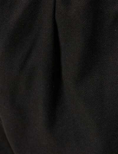 Short paperbag ceinturé noir femme