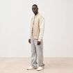 Sweat manches longues brod&eacute; beige homme