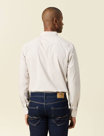 Chemise manches longues beige homme