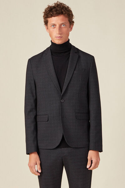 Veste blazer ajustée noir homme