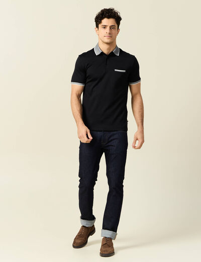 Polo manches courtes noir homme