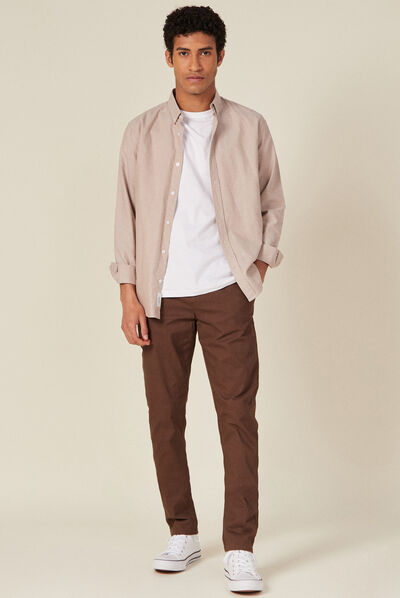 Pantalon slim Instinct chino beige homme