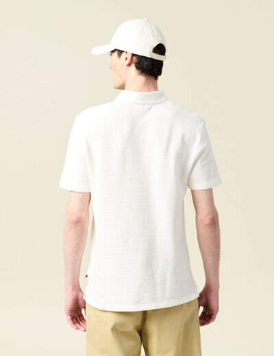Polo manches courtes en coton ecru homme