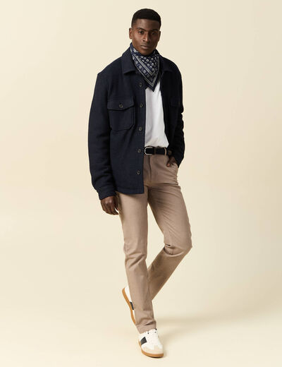 Pantalon chino straight taupe homme