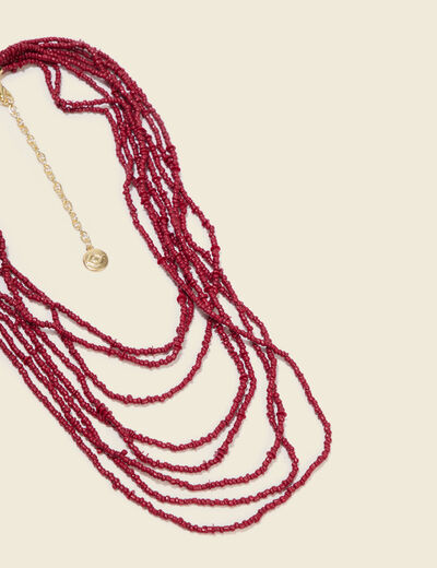 Collier rouge fonc&eacute; femme
