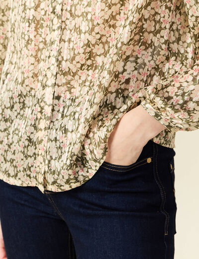 Chemise éco-responsable vert kaki femme