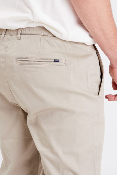 Pantalon chino tappered beige homme