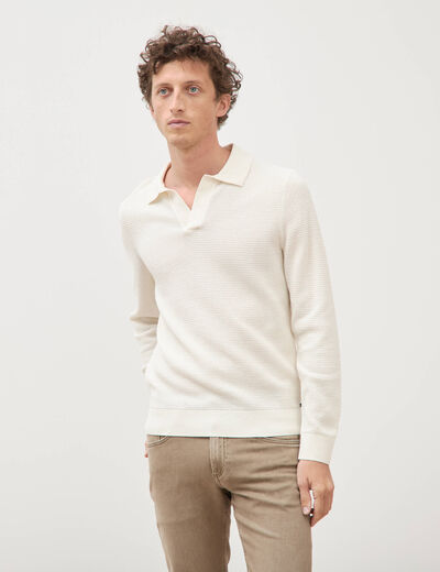 Pull manches longues ecru homme