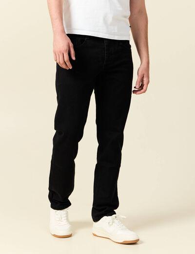 Jeans straight longueur 32 denim noir homme