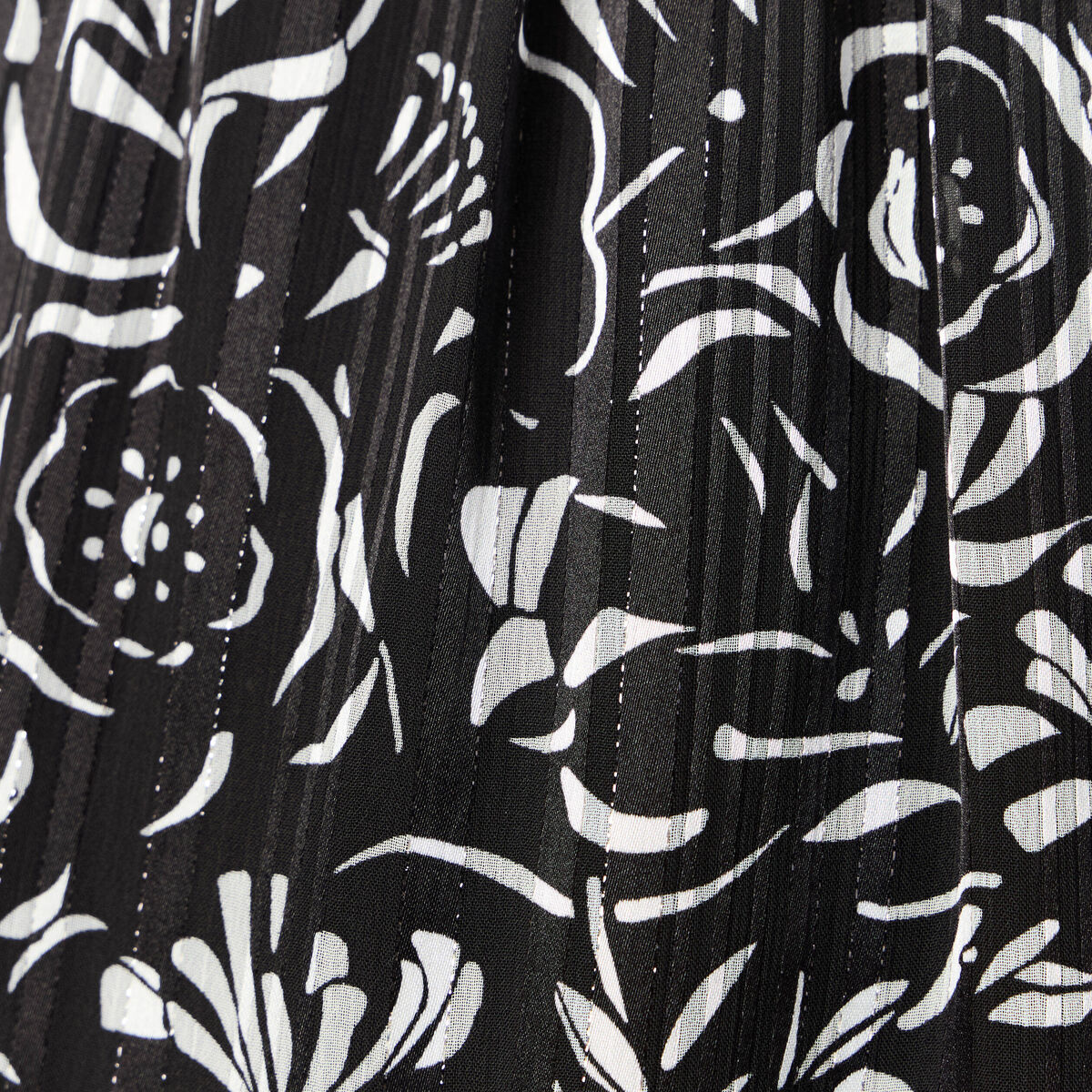 Robe évasée manches longues noir femme